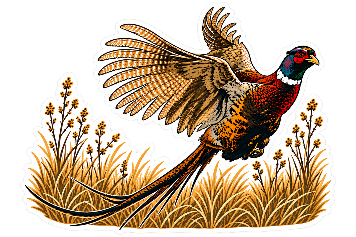 Pheasant Flush Sticker